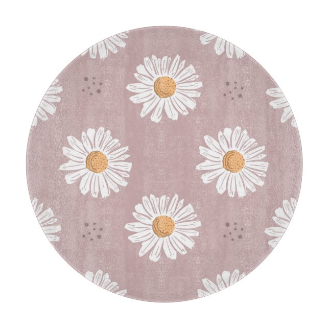Planche À Découper Poitrine rose : Motif à répétition florale. (Devant)