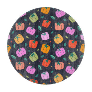 Planche À Découper Poivrons Bell Légumes tirés à la main