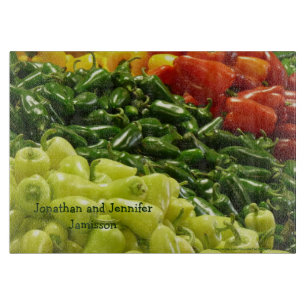 Planche À Découper Poivrons Hot Stuff Nom personnalisé Verre