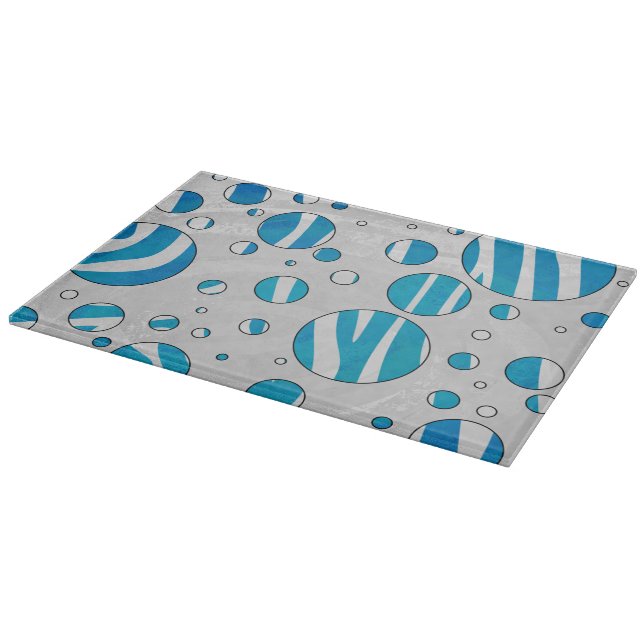 Planche À Découper Polka blanc et bleu Zebra (Coin)