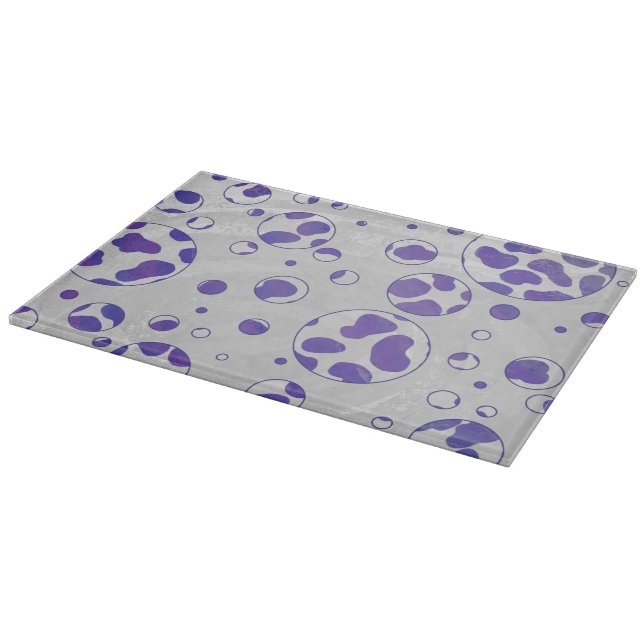 Planche À Découper Polka blanc et violet dalmate (Coin)