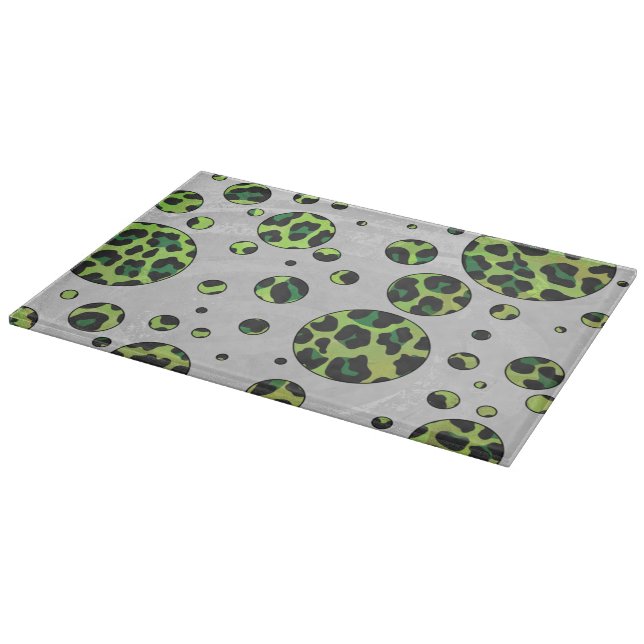 Planche À Découper Polka Dot Leopard noir et vert (Coin)