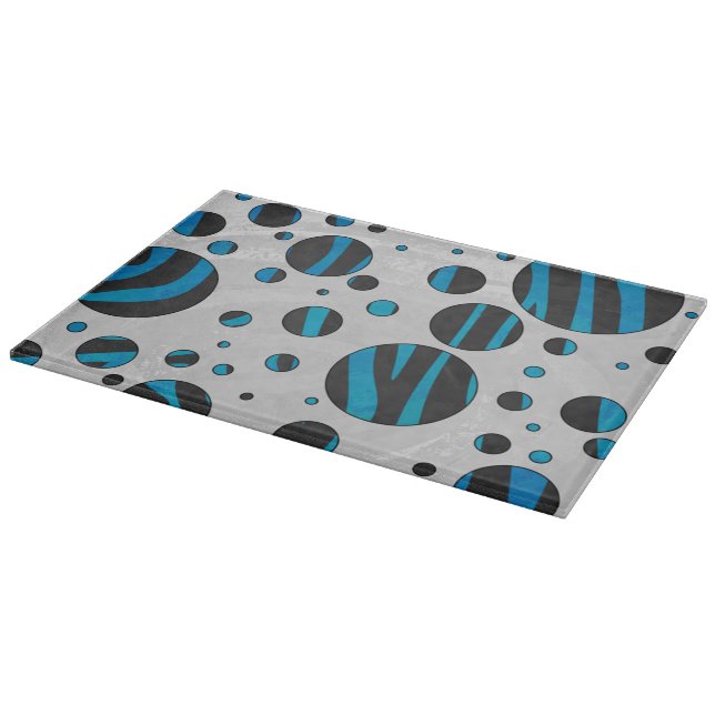 Planche À Découper Polka Dot Zebra Motif noir et bleu (Coin)