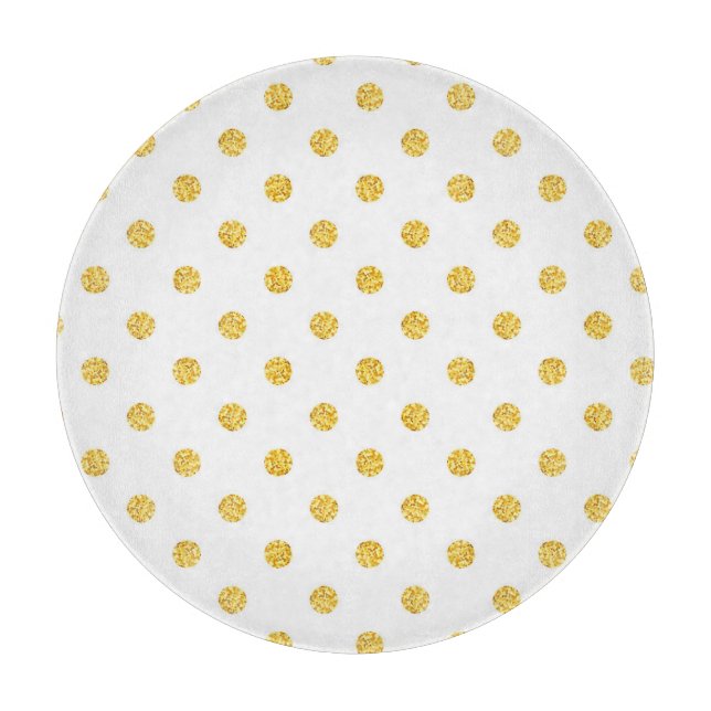 Planche À Découper Polka Gold Parties scintillant points Texture (Devant)