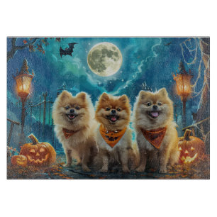 Planche À Découper Pomeranian Halloween Épouvantable