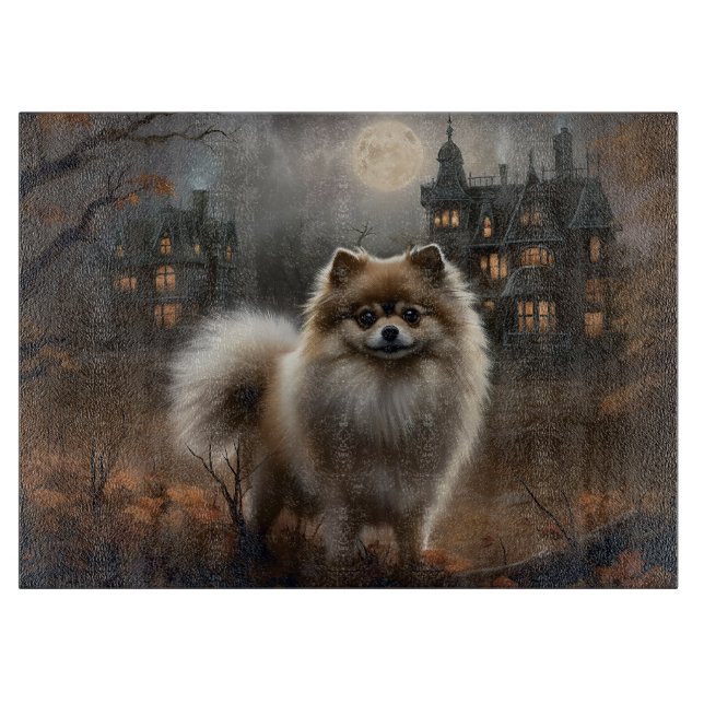 Planche À Découper Pomeranian Halloween Épouvantable (Devant)