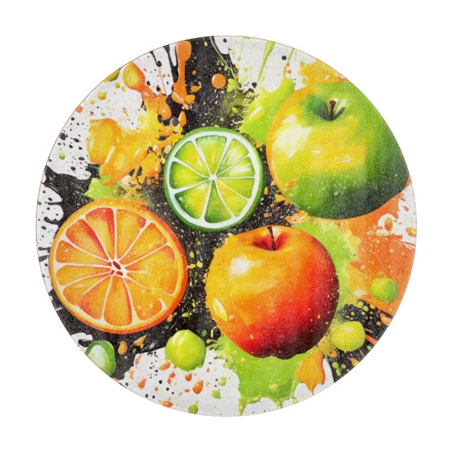 Planche À Découper Pomme et agrumes éclatent (Devant)