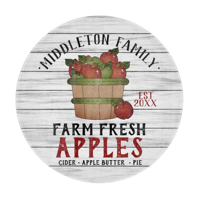 Planche À Découper Pommes fraîches de la ferme - Bois (Devant)