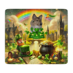 Planche À Découper Pont arc-en-ciel Collie sable à la Saint-Patrick