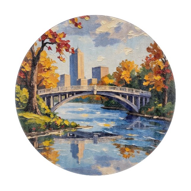 Planche À Découper Pont blanc d'Indianapolis sur la rivière White  (Devant)