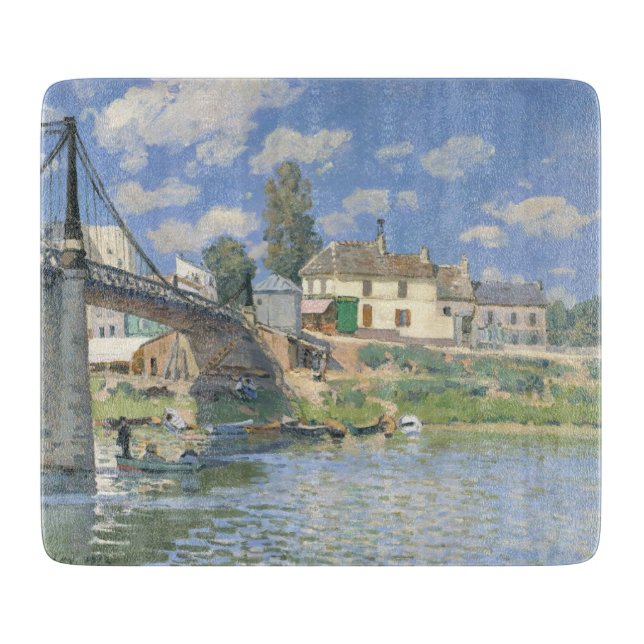 Planche À Découper Pont de Villeneu par Sisley Impressionist Paint (Devant)