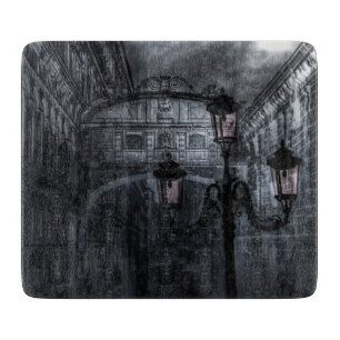 Planche À Découper Pont des Soupirs de la Pluie de Venise sombre à la