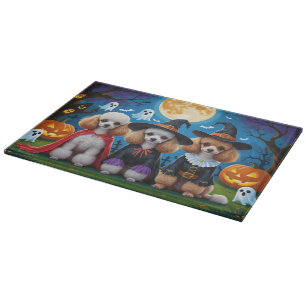 Planche À Découper Poodle Chiens Citrouille Halloween drôle