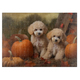 Planche À Découper Poodle Chiot Automne Citrouille délice