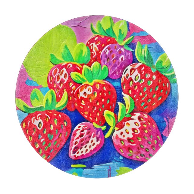Planche À Découper Pop Art Strawberry (Devant)