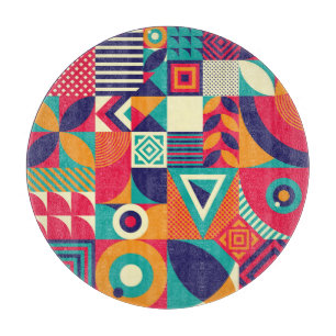 Planche À Découper Pop formes géométriques abstraites, motif transpar