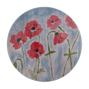 Planche À Découper Poppies rouges sauvages