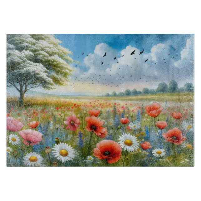 Planche à découper Poppy Daisy Meadow (Devant)
