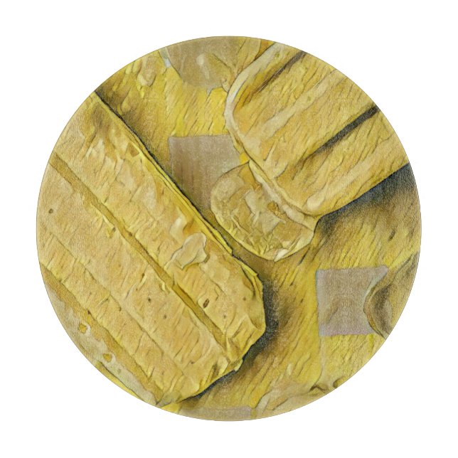 Planche À Découper popsicle à cône de crème glacée jaune (Devant)