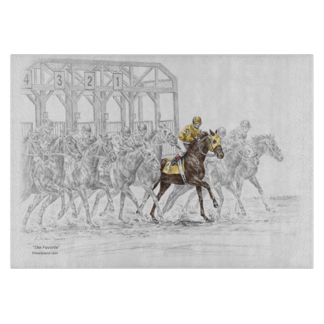 Planche À Découper Porte de départ de la course de cheval (Devant)