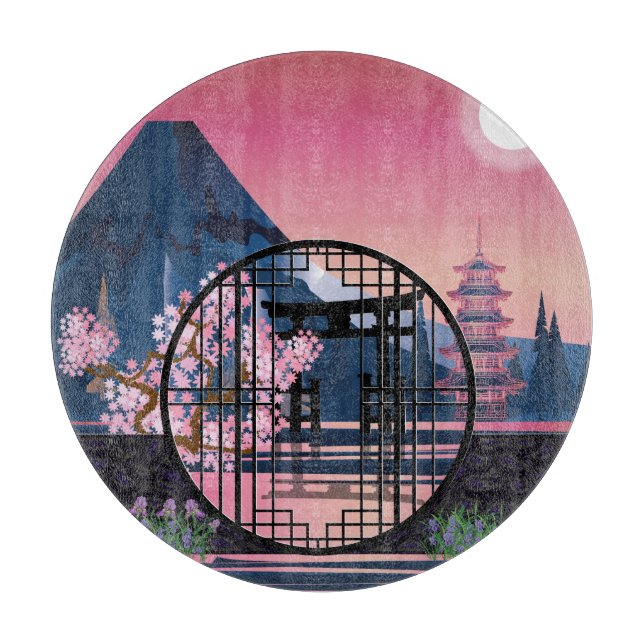 Planche À Découper Porte de lune dans le jardin. (Devant)