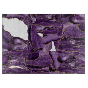 Planche À Découper Porte de parties scintillant violet et or