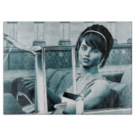 Portrait d'art de femme glamour bleu vintage