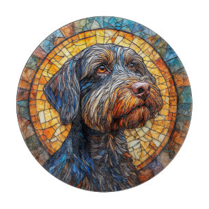 Planche À Découper Portrait de chien en verre coloré
