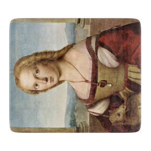 Planche À Découper Portrait d'une dame avec une licorne (par Raphael)