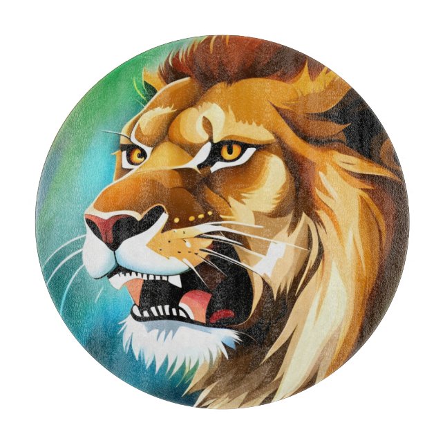 Planche À Découper Portrait Posé côté Lion rugissant-57566 (Devant)