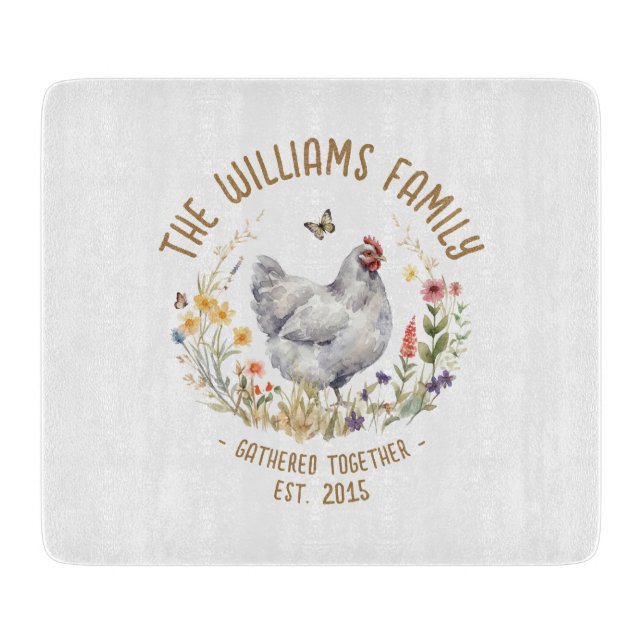Planche à découper Poulet de Ferme Poule Grise Pra (Devant)