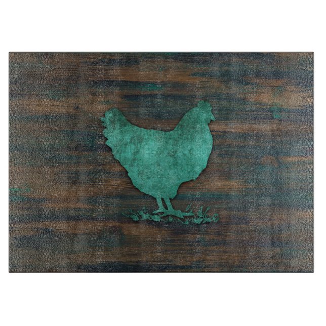 Planche À Découper Poulet rustique (Teal) (Devant)