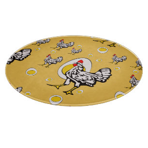 Planche À Découper Poulets Rétro