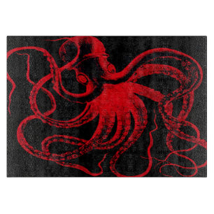 Planche À Découper Poulpe nautique steampunk vintage kraken monstre
