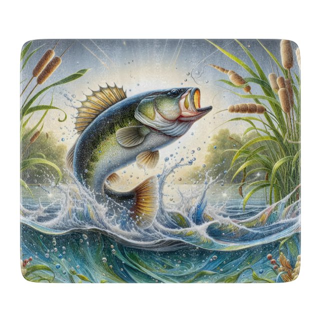 Planche à découper pour poisson achigan (Devant)