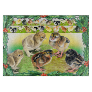 Planche À Découper Poussins de Noël