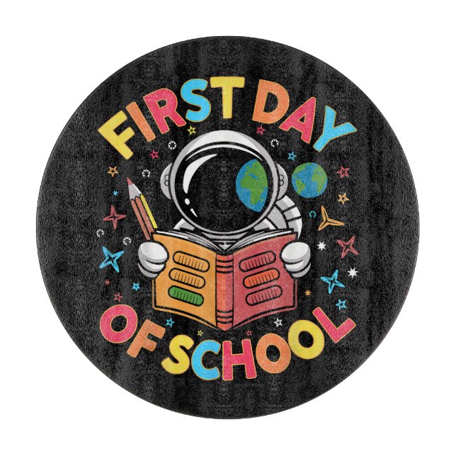 Planche À Découper Premier jour d'école Astronaute Espace Retour à l' (Devant)