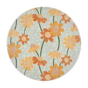 Planche À Découper Pretty retro muted 1970 s flowers