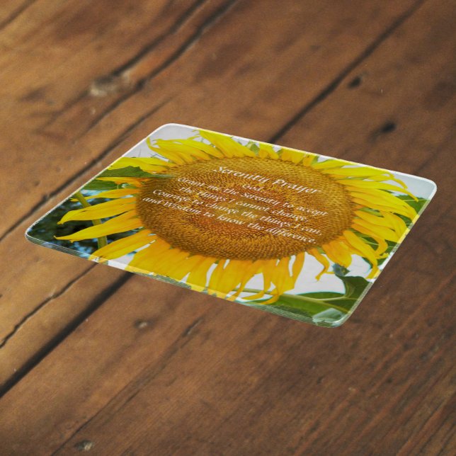 Planche À Découper Prière de sérénité Fleur de tournesol jaune Floral (In Situ)