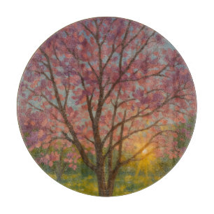 Planche À Découper Printemps Éveil - Paysage de l'arbre florissant