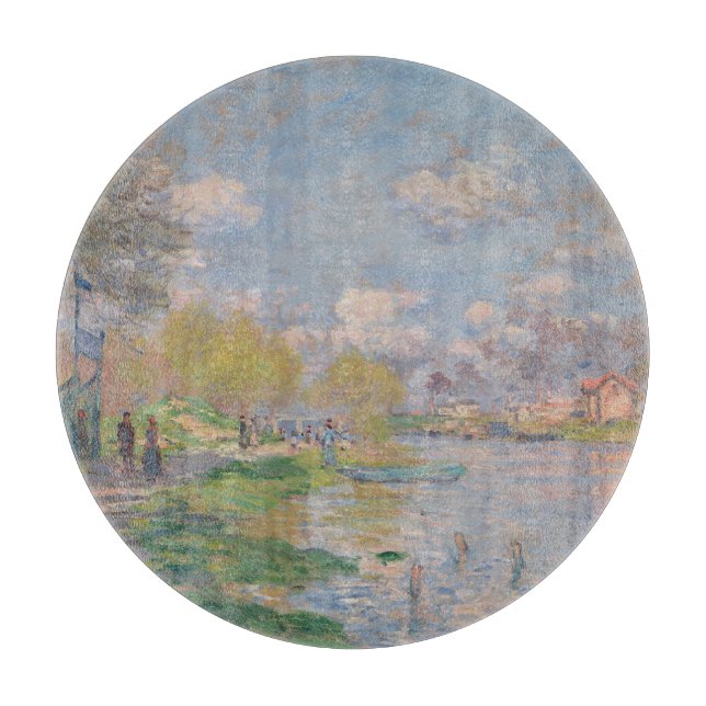 Planche À Découper Printemps sur la Seine par Monet Impressionniste (Devant)