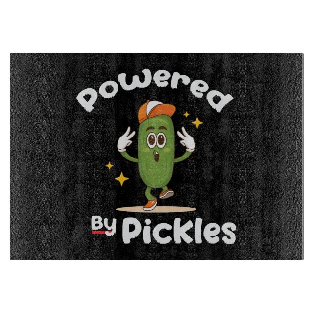 Planche À Découper Propulsé par Pickles Aliment Pickle Drôle (Devant)