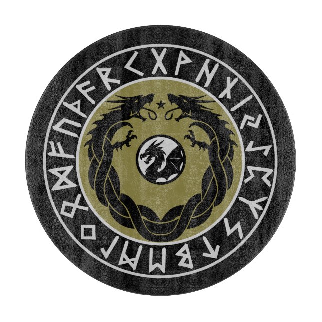 Planche À Découper Protection de Rune Viking Dragon (Devant)