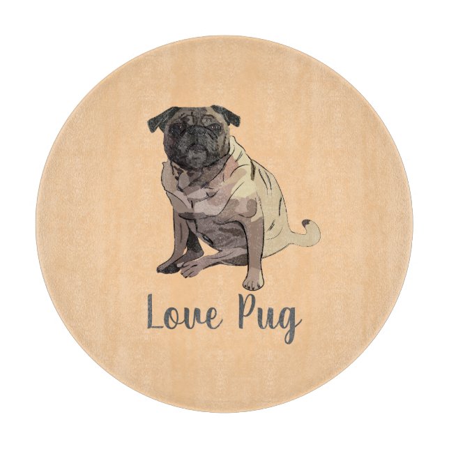 Planche À Découper Pug d'amour (Devant)