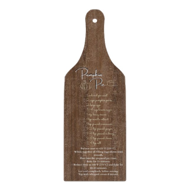 Planche À Découper Pumpkin Pie Recipe Kitchen Glass Cutting Board (Devant)