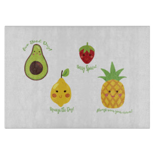 Planche À Découper Pun d'ananas Fruity Avocado Lemon Strawberry