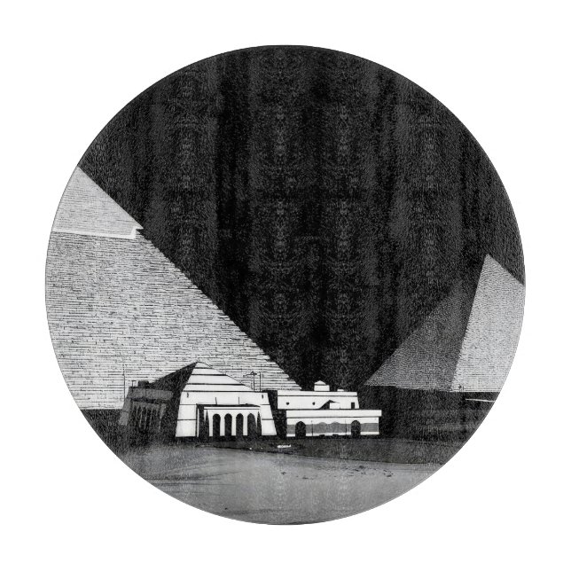 Planche À Découper Pyramides noires et blanches (Devant)