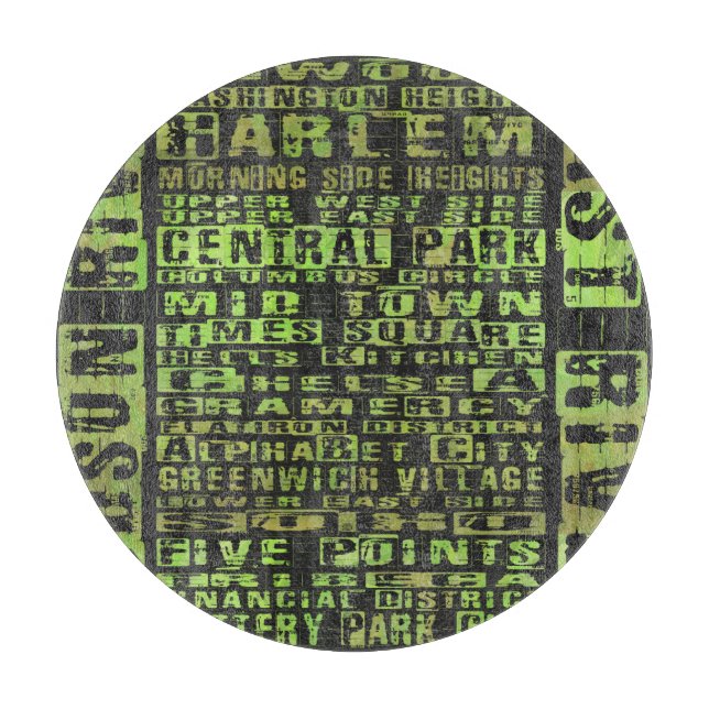 Planche À Découper Quartiers de New York Vert (Devant)