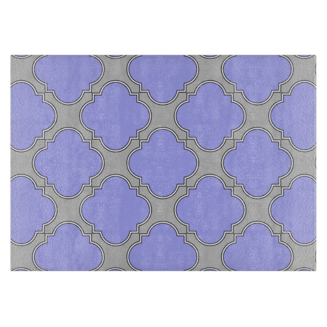 Planche À Découper Quatrefoil periwinkle et gris (Devant)