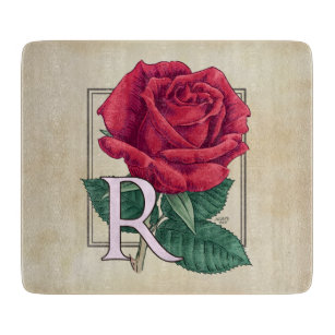 Planche À Découper R pour le monogramme floral d'alphabet de rose